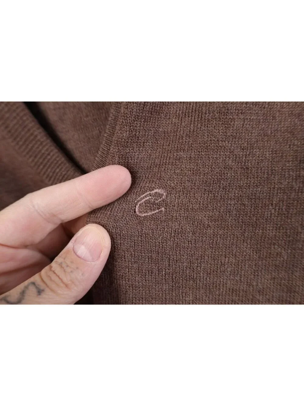 Vtg 90s Streetwear Mens 42 Distressed Blank Merino Wool Knit Sweater Vest Brown